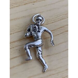 Football Player Sterling Silver Jewelry Charm #sports #runner #football